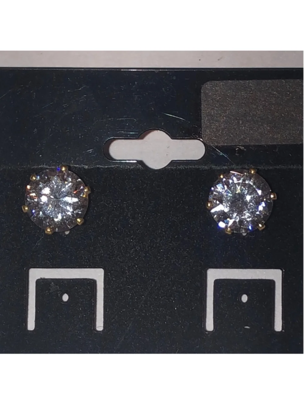 925 Gold Plated Sterling Silver CZ Rhinestone Vintage Boho Stud Earrings